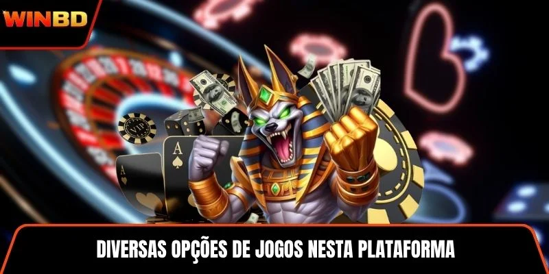 Diversas opções de jogos nesta plataforma