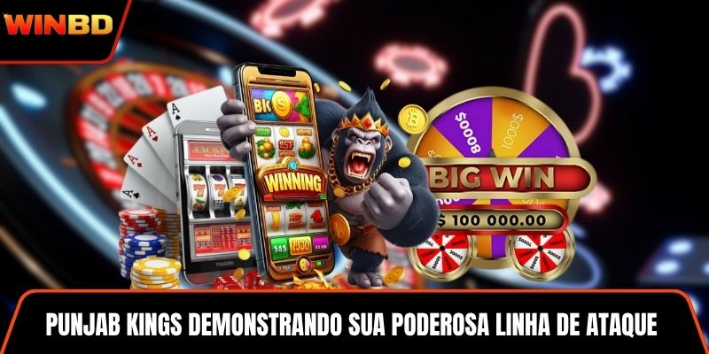 Punjab Kings demonstrando sua poderosa linha de ataque em ação